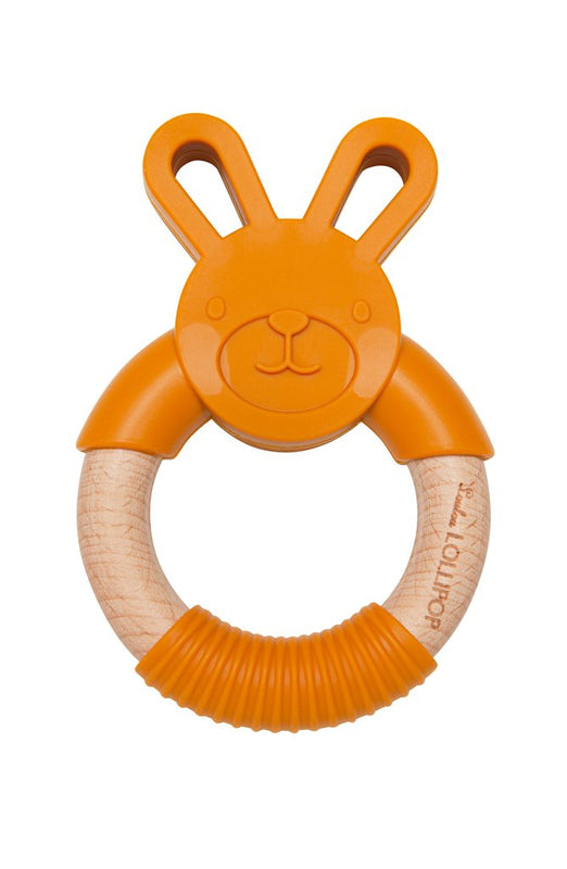LOULOU LOLLIPOP Bunny Silicone & Wood Teether (anneau de dentition en bois)
