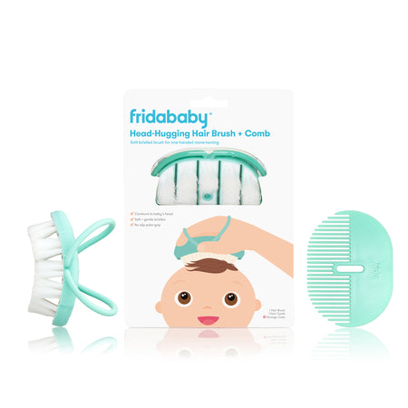 Ensemble brosse à cheveux et peigne Frida Baby | Head-Hugging