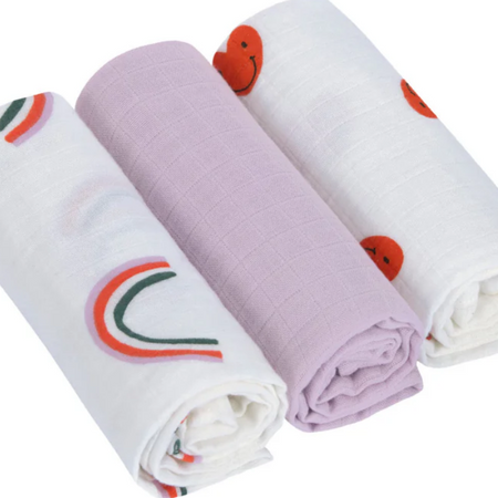 LÄSSIG  | Swaddle & Burp Blanket - Set of 3
