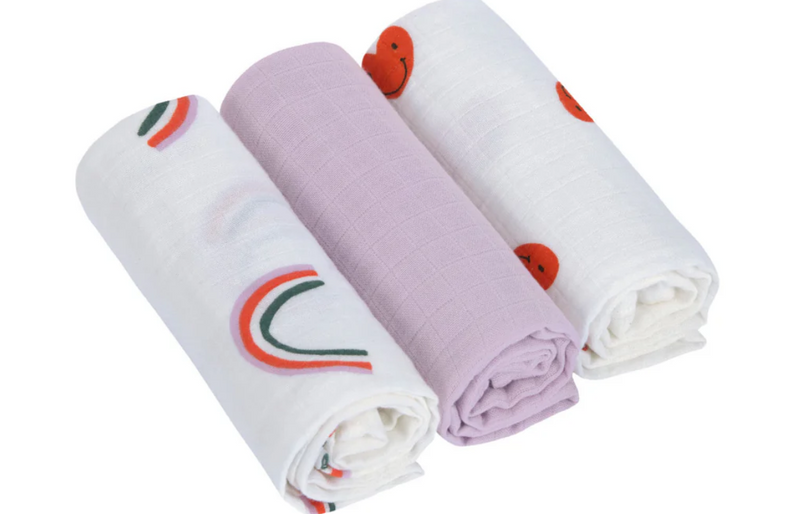 LÄSSIG  | Swaddle & Burp Blanket - Set of 3