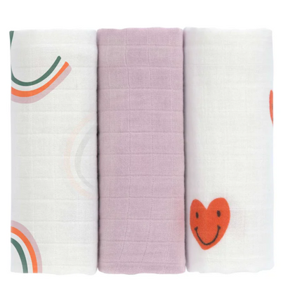 LÄSSIG  | Swaddle & Burp Blanket - Set of 3