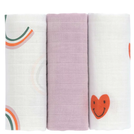 LÄSSIG  | Swaddle & Burp Blanket - Set of 3