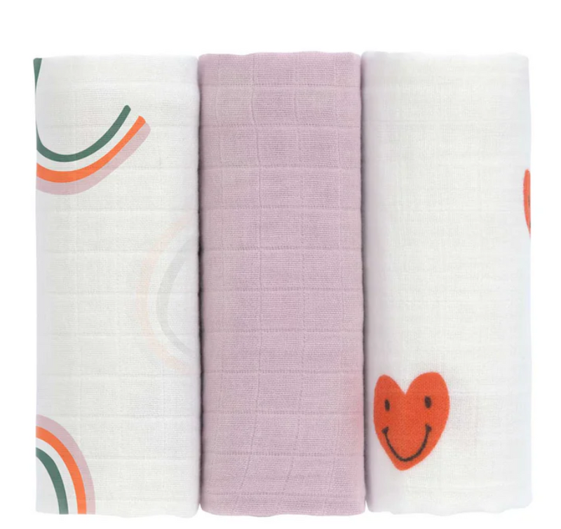 LÄSSIG  | Swaddle & Burp Blanket - Set of 3