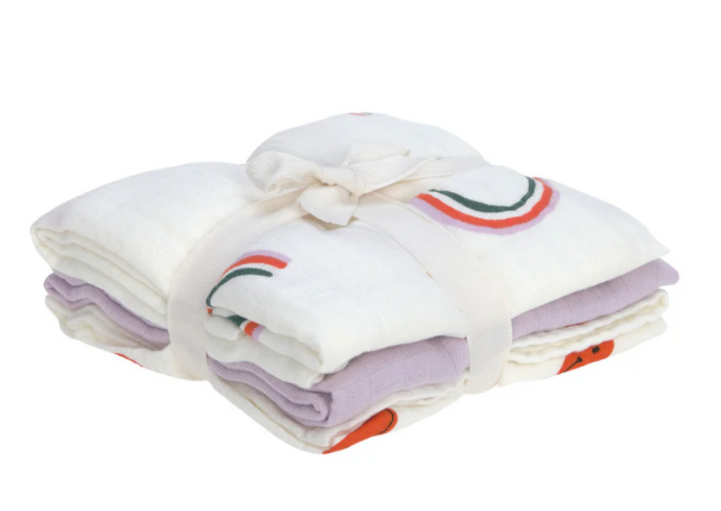 LÄSSIG  | Swaddle & Burp Blanket - Set of 3