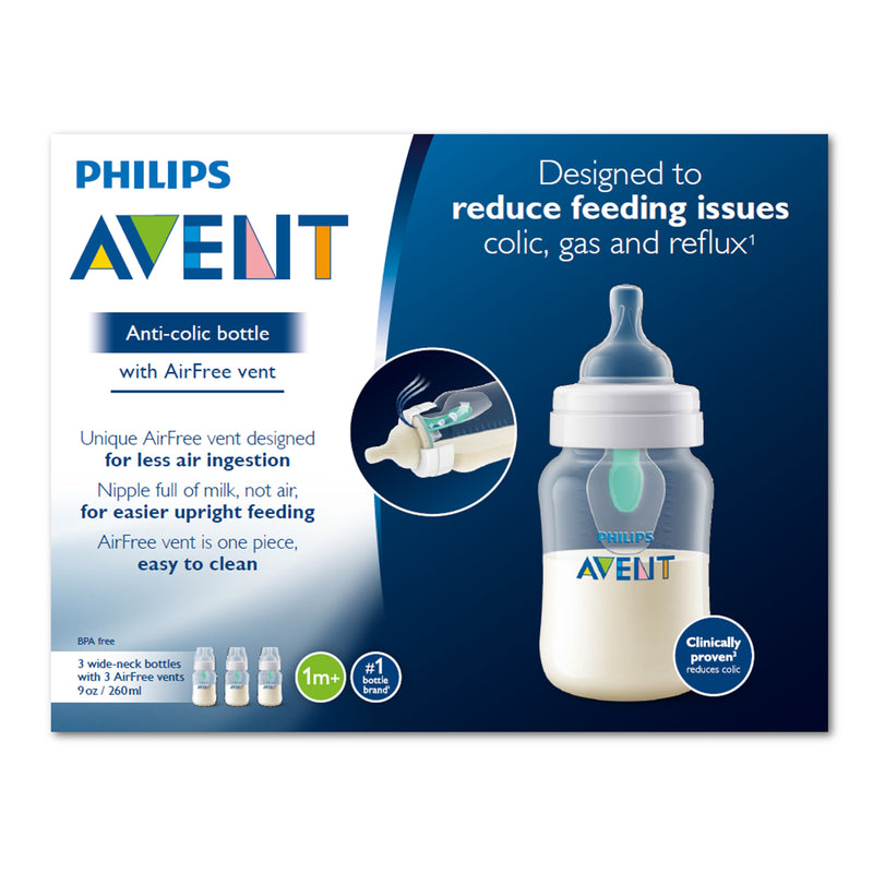 Philips AVENT  Biberons anti-coliques avec évent AirFree - Boîte Plumme